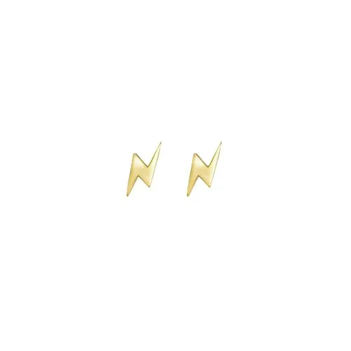 10k Gold Lightning Bolt Mini Stud Earrings