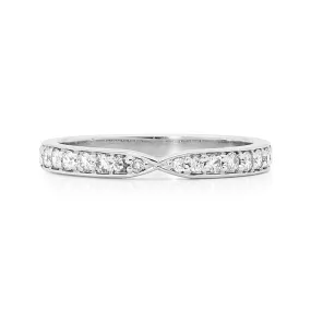 18ct White Gold and Bead Set Diamond Ring