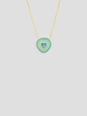 18K YG Dandridge Aquamarine Enamel Necklace