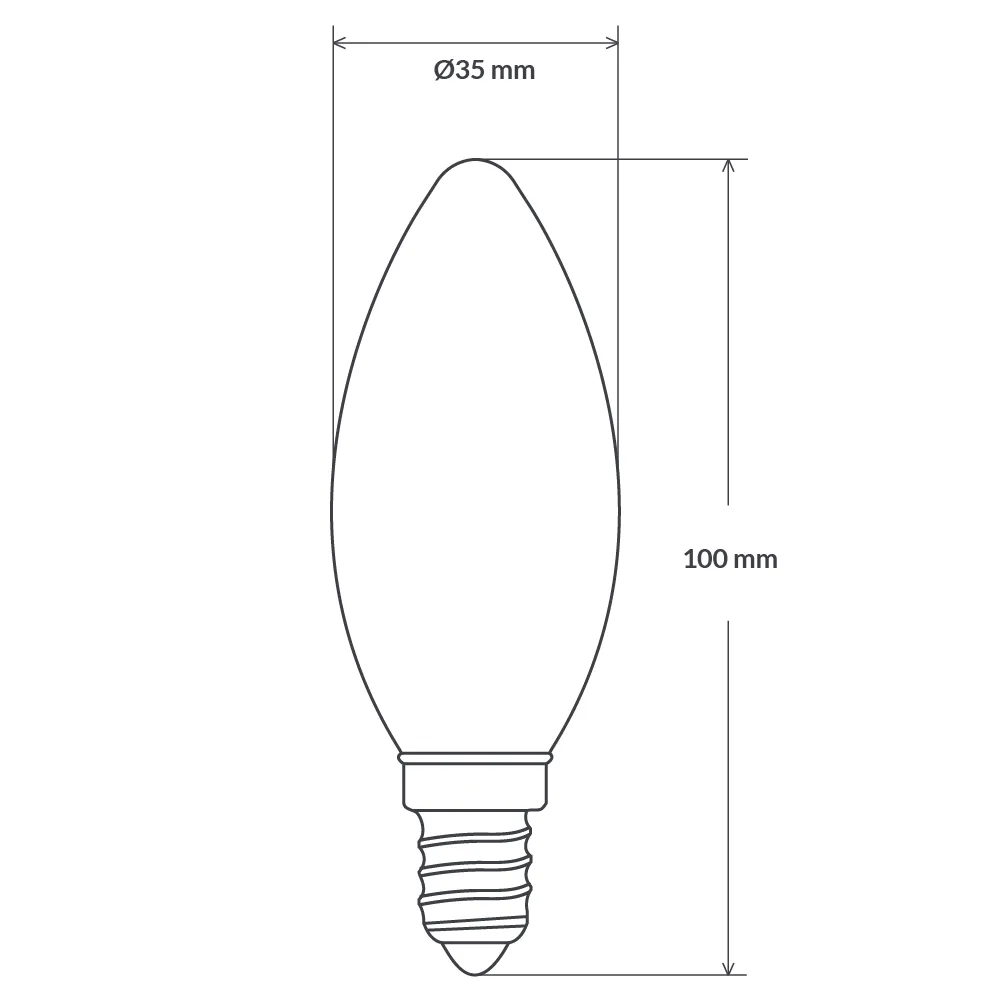 2W Candle LED Bulb E12 Clear in Warm White