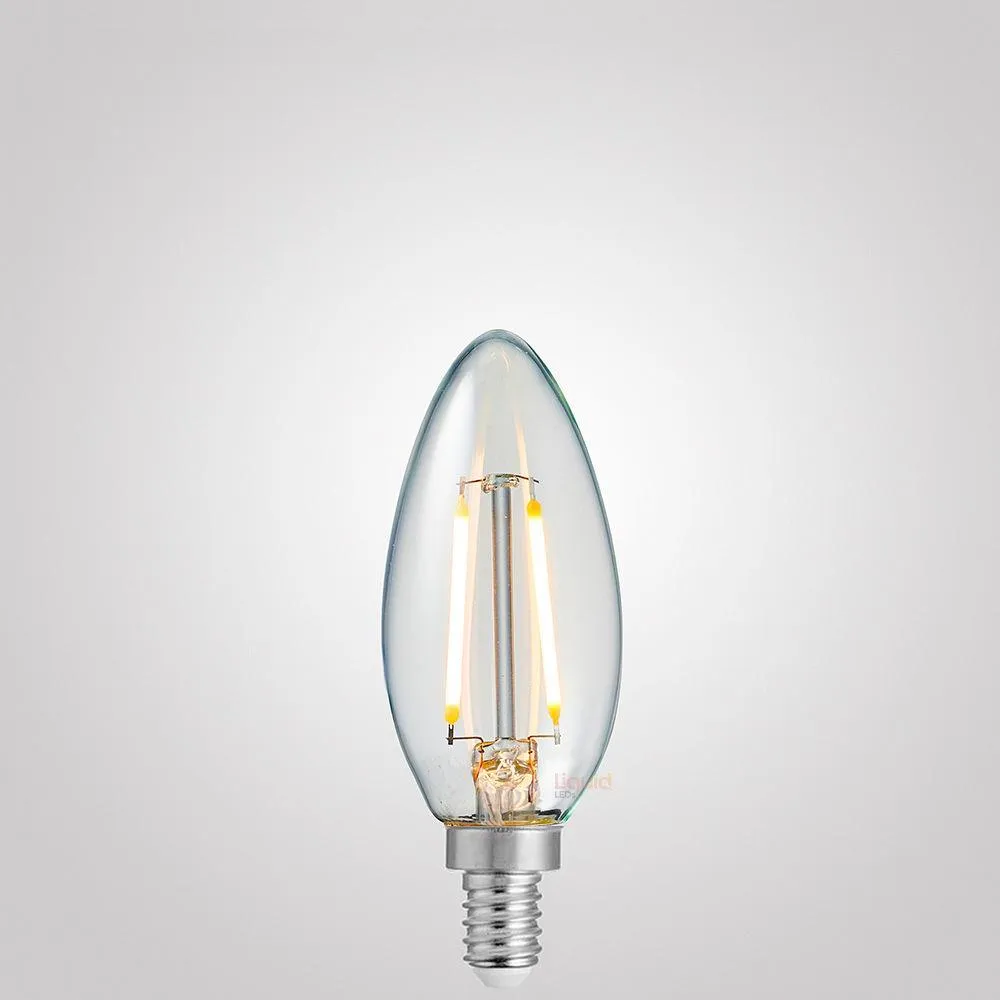 2W Candle LED Bulb E12 Clear in Warm White