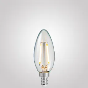 2W Candle LED Bulb E12 Clear in Warm White