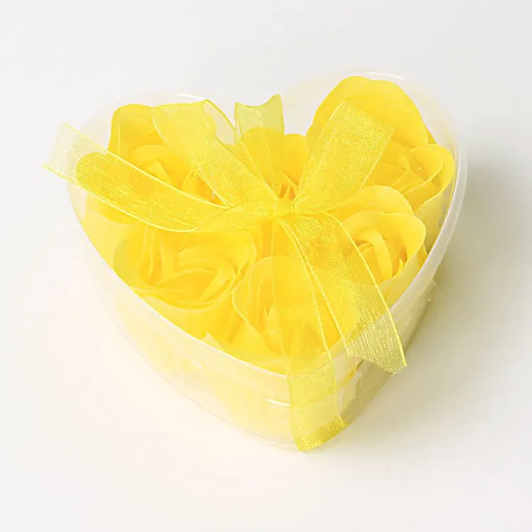 6 Artificial Rose Heart Box with Ribbon