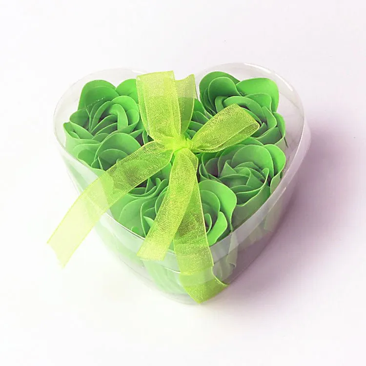 6 Artificial Rose Heart Box with Ribbon