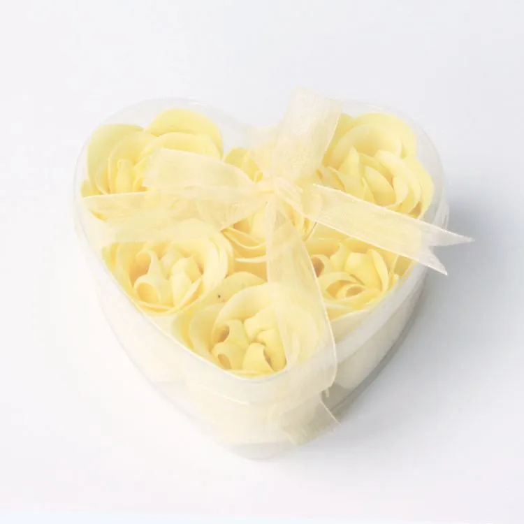 6 Artificial Rose Heart Box with Ribbon