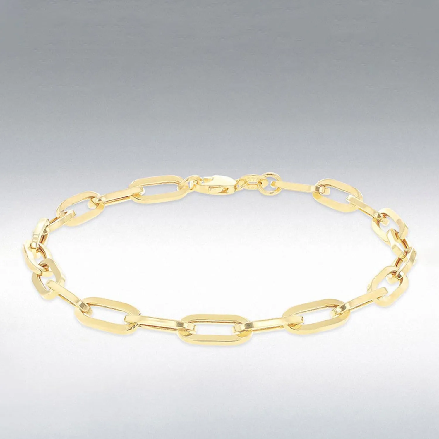 9 Carat Gold Bold Paper Chain Bracelet, Yellow Gold