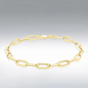 9 Carat Gold Bold Paper Chain Bracelet, Yellow Gold