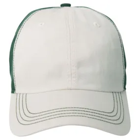 AHEAD Chalk/University Hunter Green Collegiate Washed 2-Tone Cap