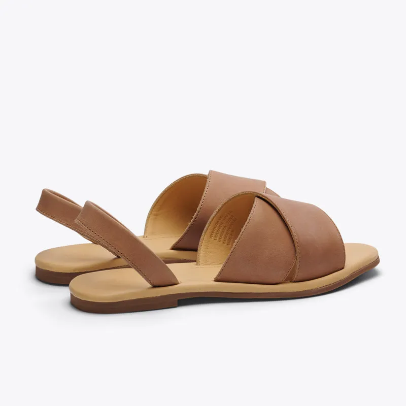 All-Day Cross Strap Sandal Almond