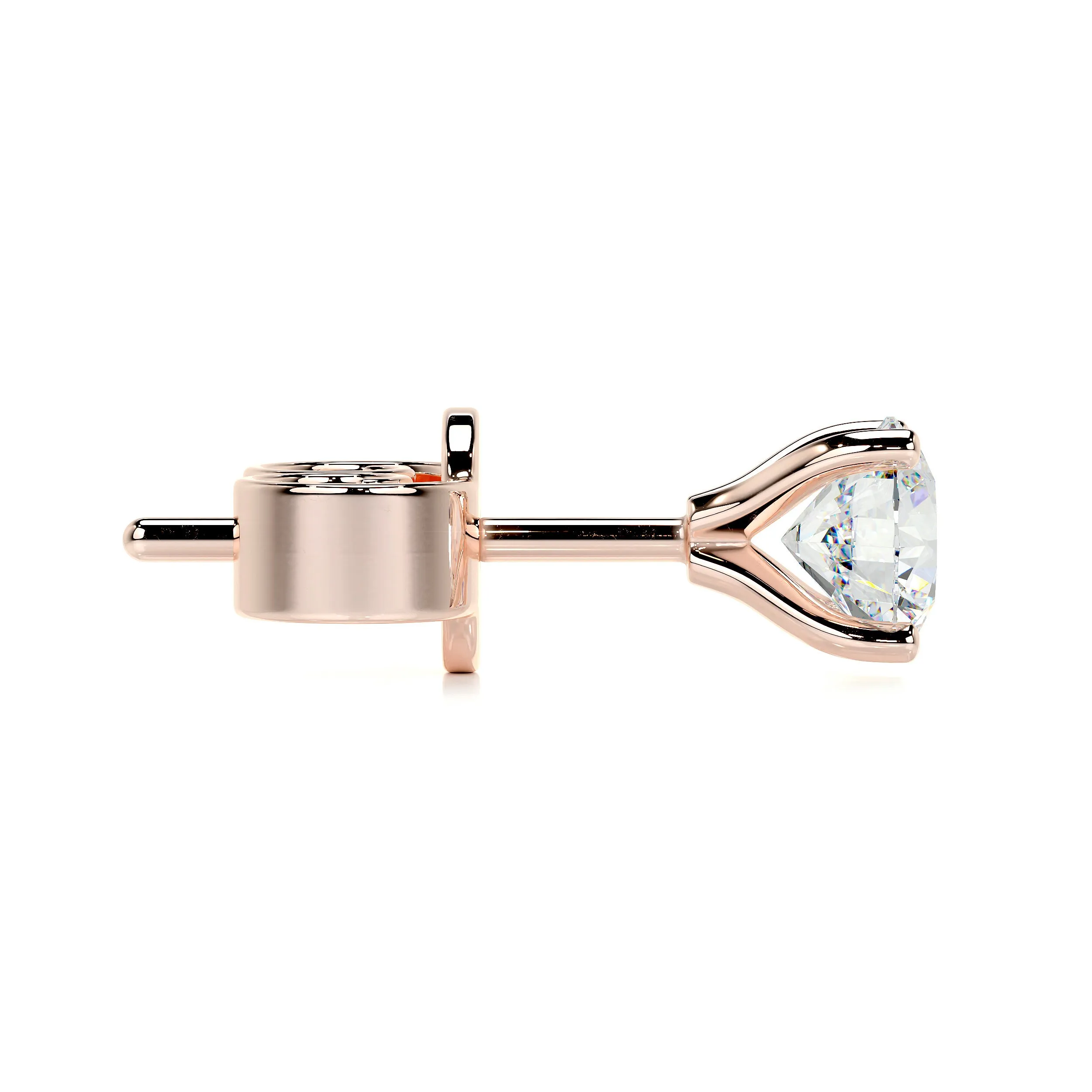 Allen Moissanite Earrings   (2 Carat) -14K Rose Gold