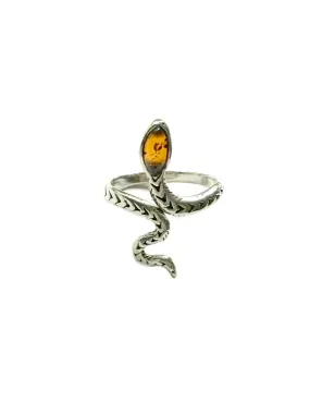 Amber Snake Ring