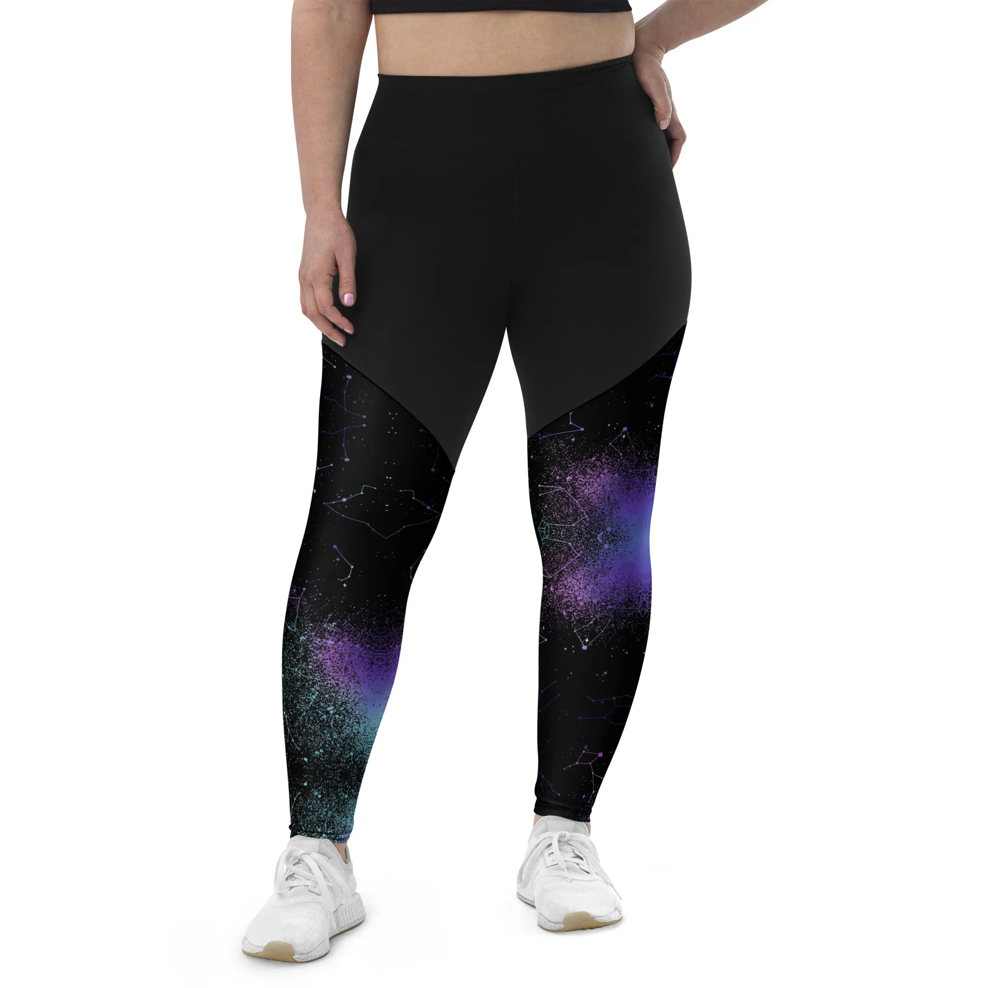 Aurora Sports Leggings - Slimming Effect Compression Fabric with Bum-lift cut - UPF 50 Protection Vegan Activewear