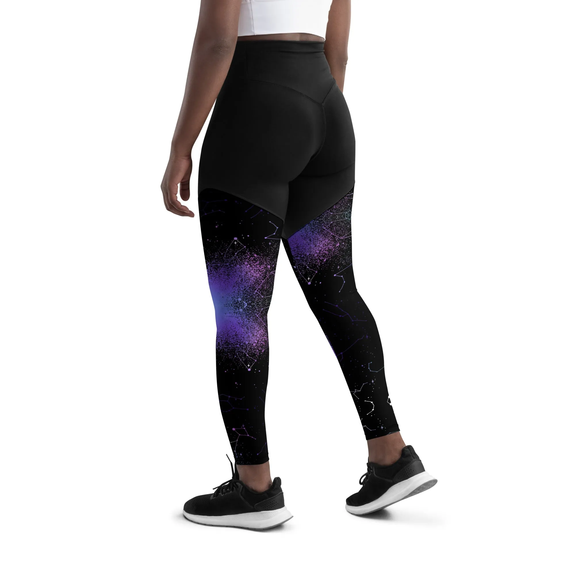 Aurora Sports Leggings - Slimming Effect Compression Fabric with Bum-lift cut - UPF 50 Protection Vegan Activewear