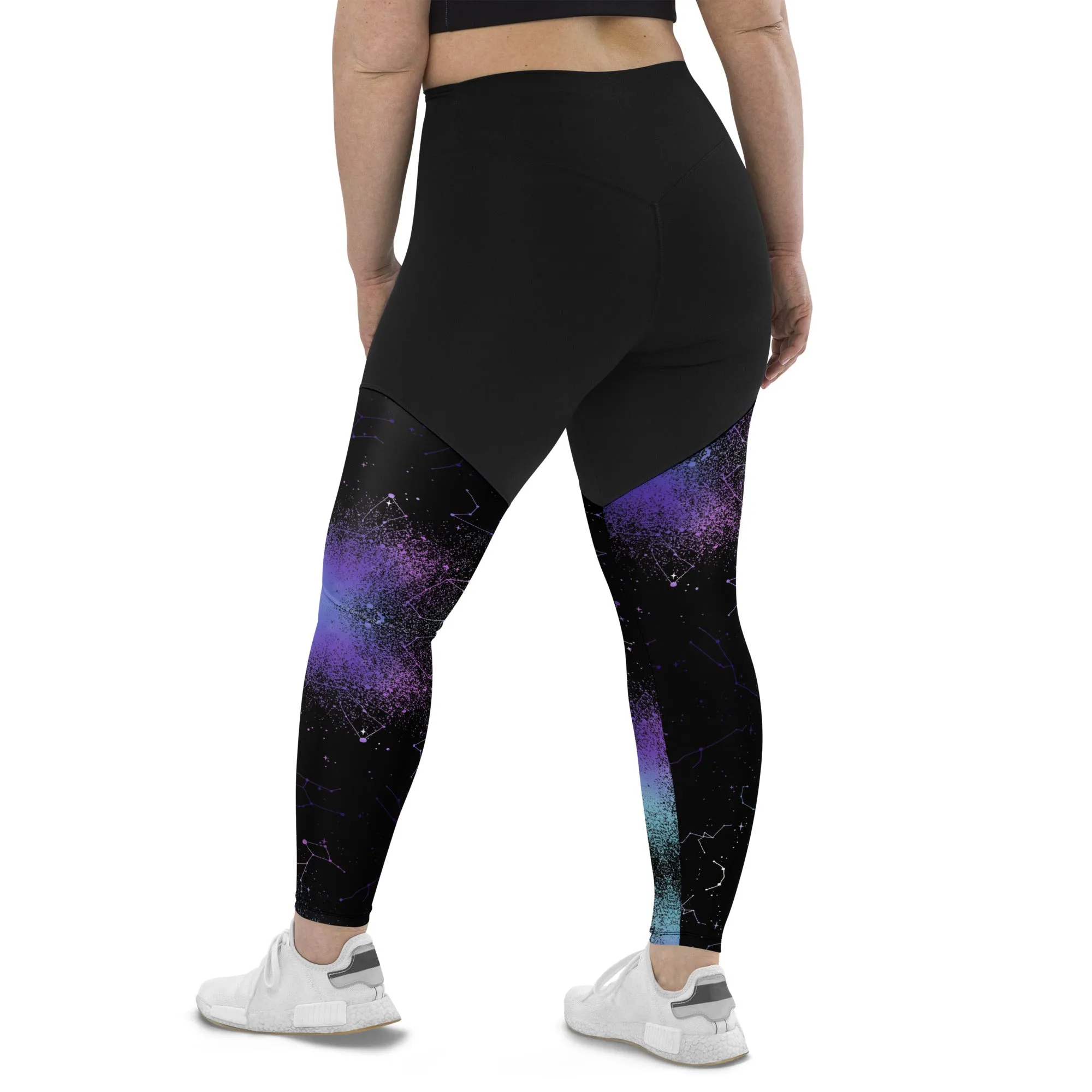 Aurora Sports Leggings - Slimming Effect Compression Fabric with Bum-lift cut - UPF 50 Protection Vegan Activewear