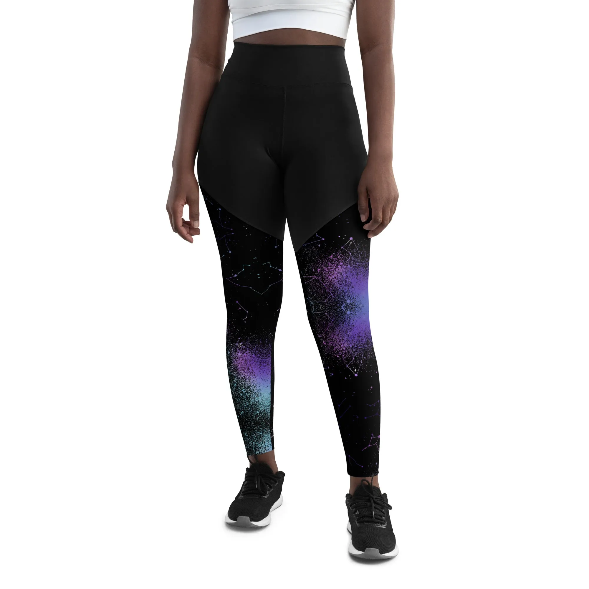 Aurora Sports Leggings - Slimming Effect Compression Fabric with Bum-lift cut - UPF 50 Protection Vegan Activewear