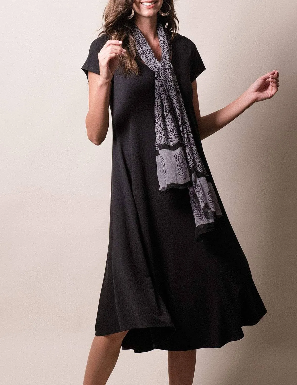 Bamboo Swing Dress - Black