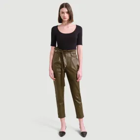 Bethany Paperbag Vegan Leather Trousers