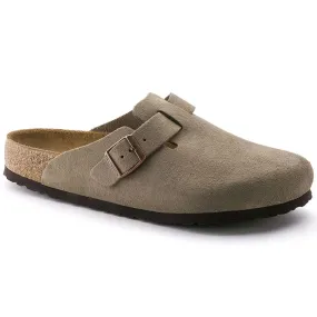 Birkenstock Classic, Boston, Narrow Fit, Suede Leather, Taupe