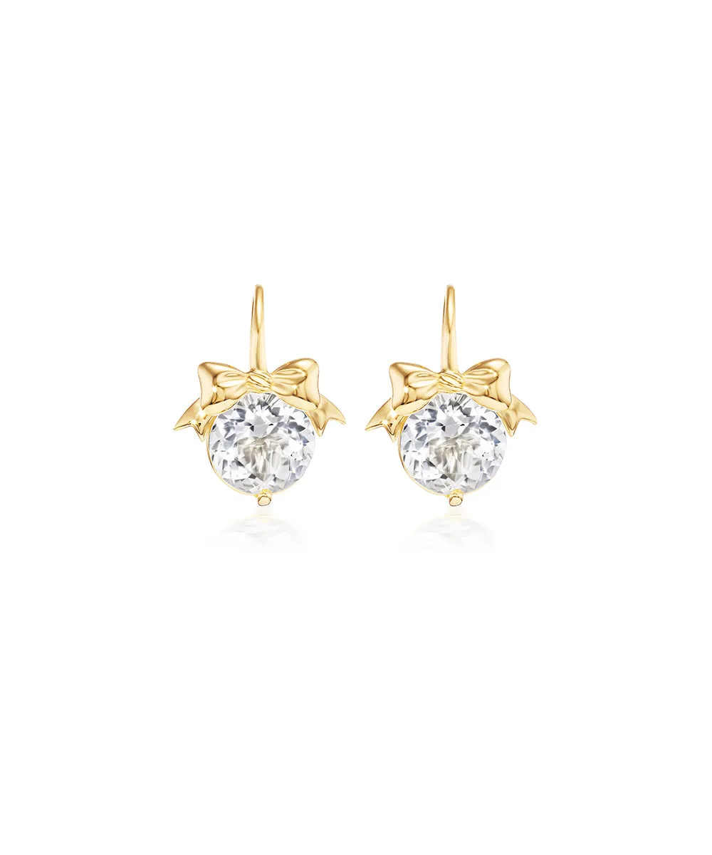 Bow Drop Earrings, Barium Rich Sanidine