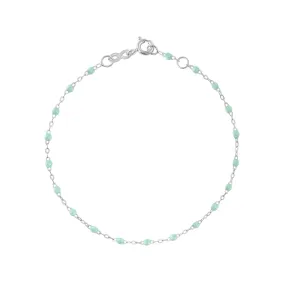 Classic Gigi Jade bracelet, White Gold, 6.7"