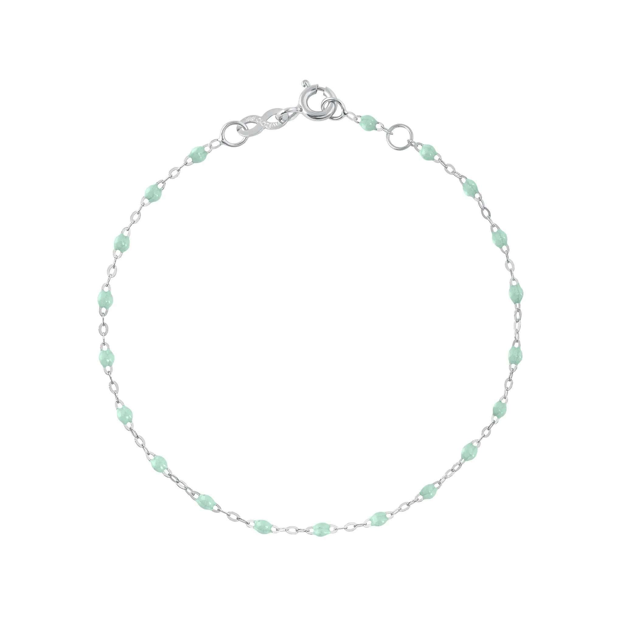 Classic Gigi Jade bracelet, White Gold, 6.7"