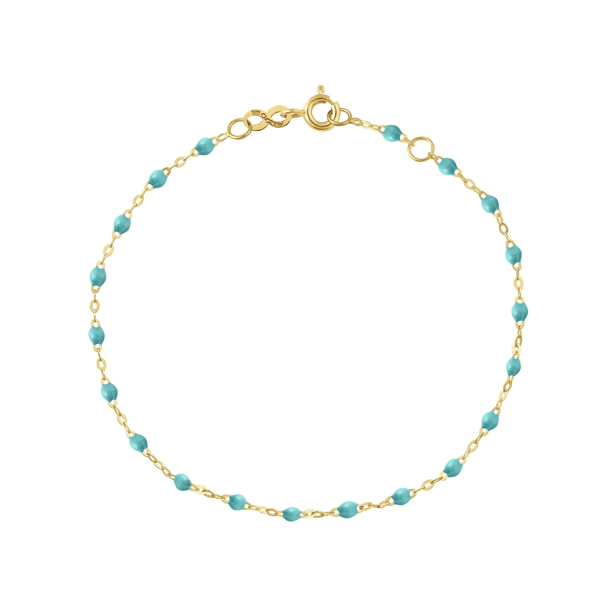 Classic Gigi Turquoise Green bracelet, Yellow Gold, 5.9"