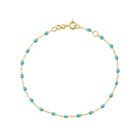 Classic Gigi Turquoise Green bracelet, Yellow Gold, 5.9"