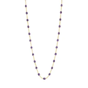 Classic Gigi Violet necklace, yellow gold, 16.5"