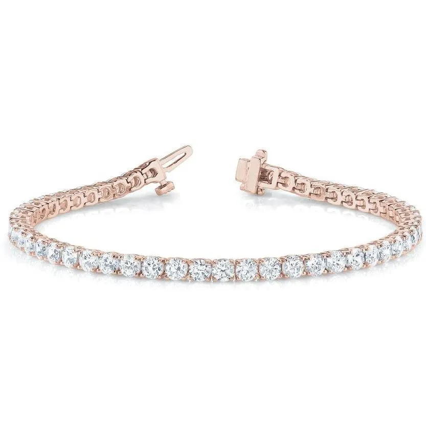 Classic Rounded Links Tennis Moissanite or Diamond Bracelet