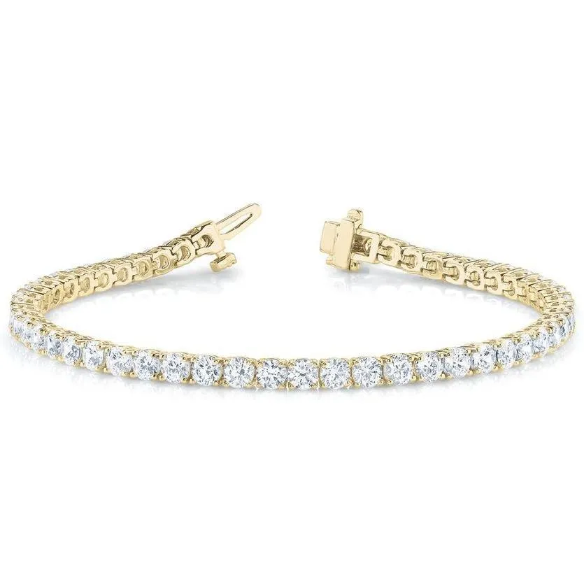 Classic Rounded Links Tennis Moissanite or Diamond Bracelet