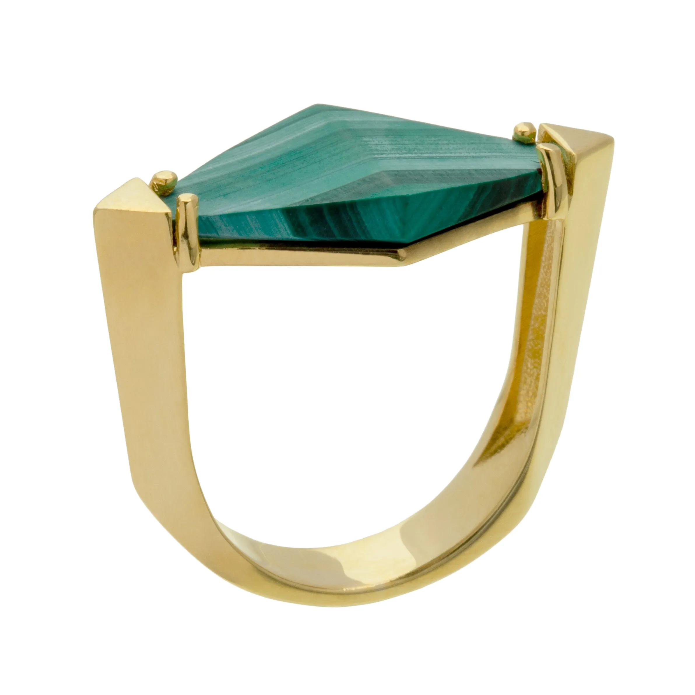 DECO ROMBO MALACHITE RING