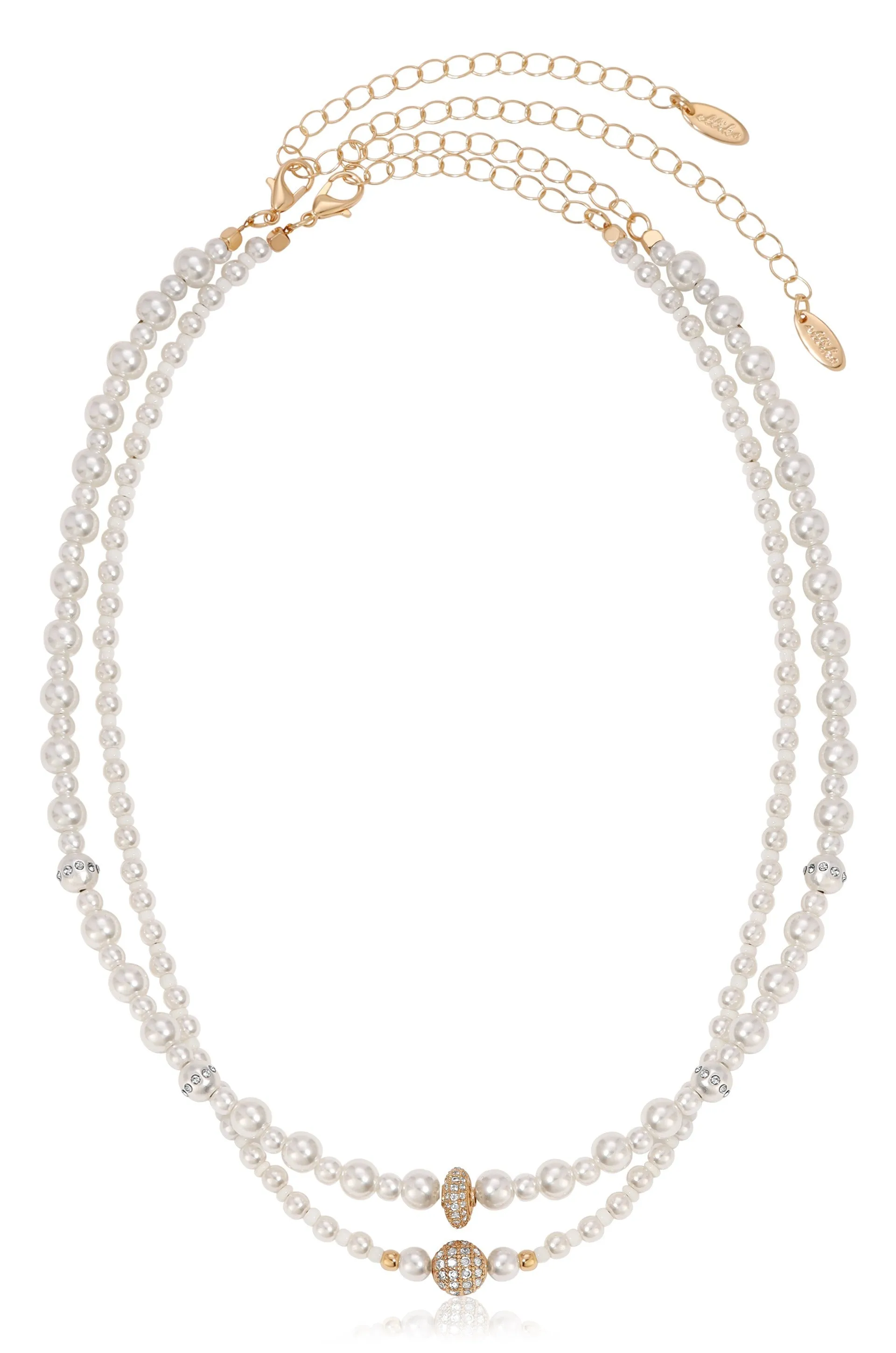 Double Pearl Chain Necklace Set