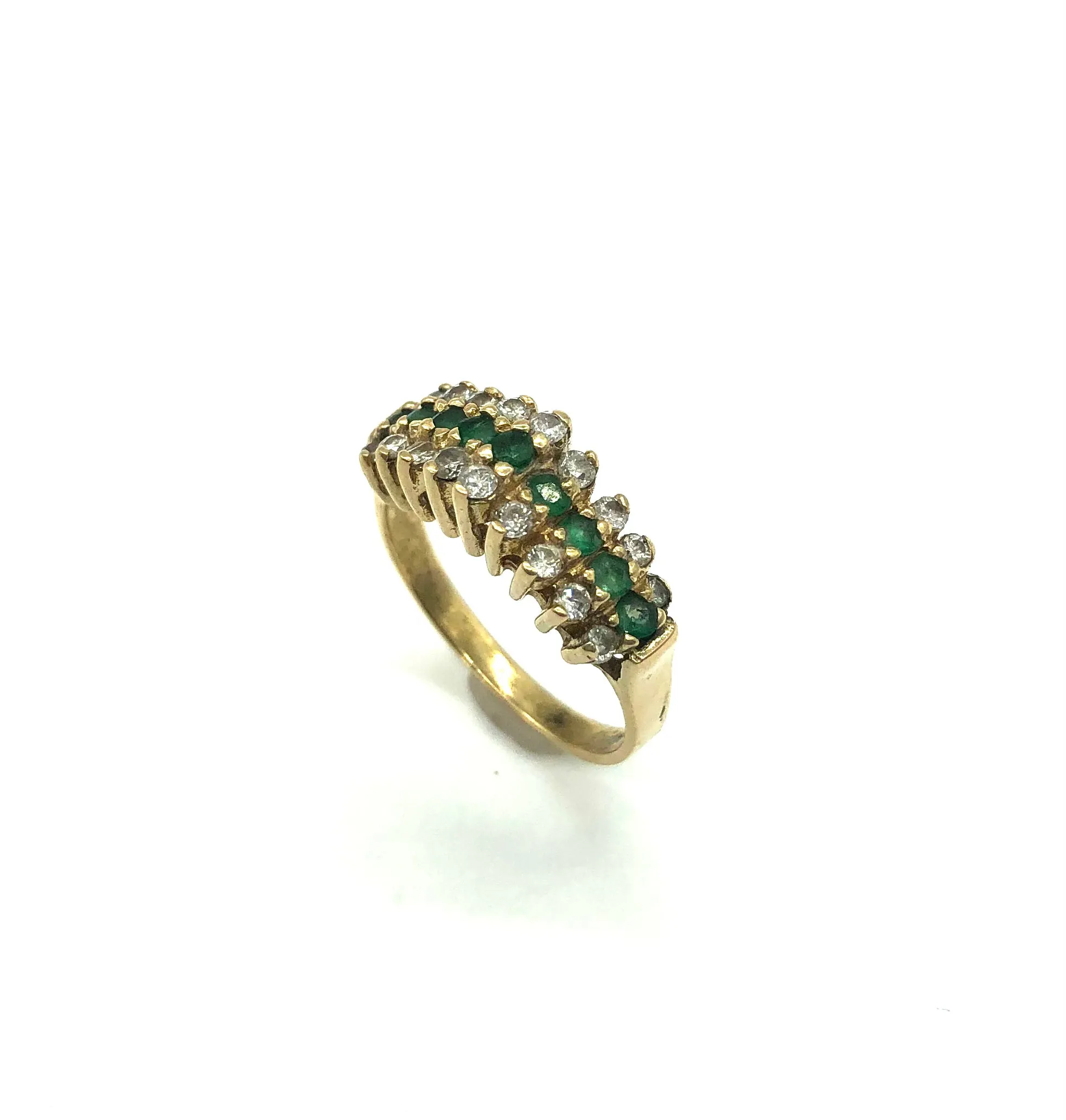 Emerald & Diamond Tiered Ring