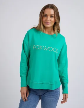 Foxwood Simplified Metallic Crew - Bright Green