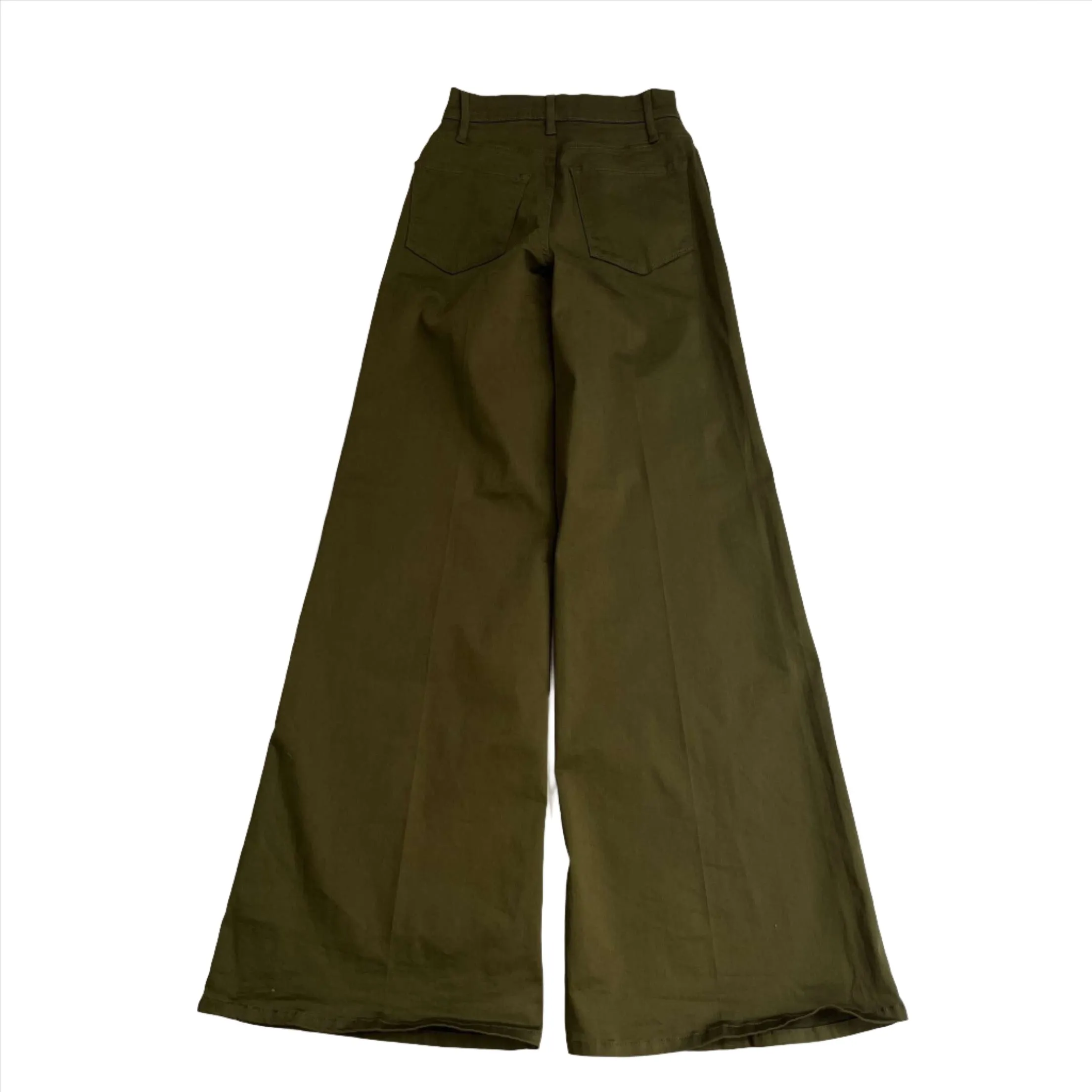 Frame £270 Olive Le Palazzo Wide Leg Trousers 25