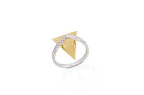 GeoArt Triangle Float Diamond Ring