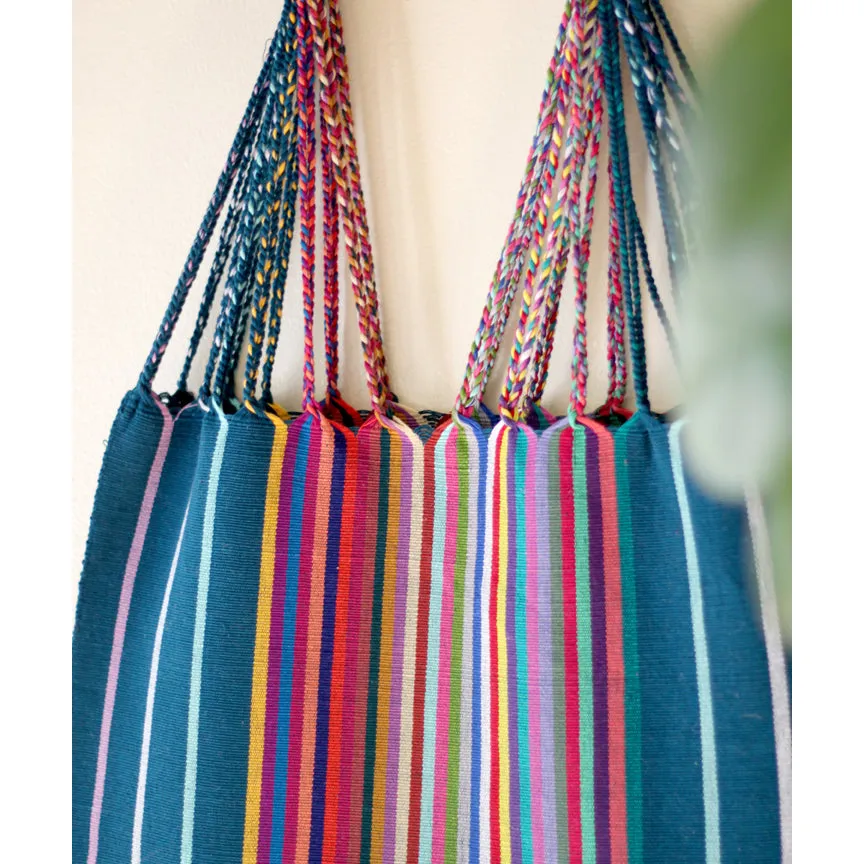 Green with Rainbow Stripes La Rayas Tote