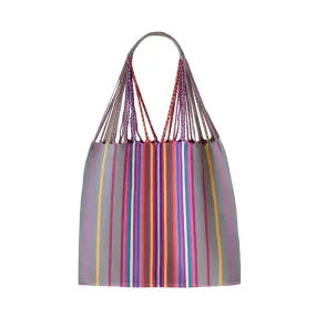 Grey with Rainbow Stripes La Rayas Tote