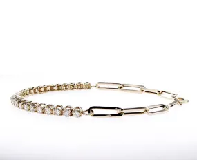 Half and Half Diamond Bracelet