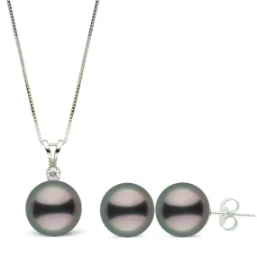 Harmony Collection Tahitian Pearl and Diamond Pendant & Stud Earrings Set