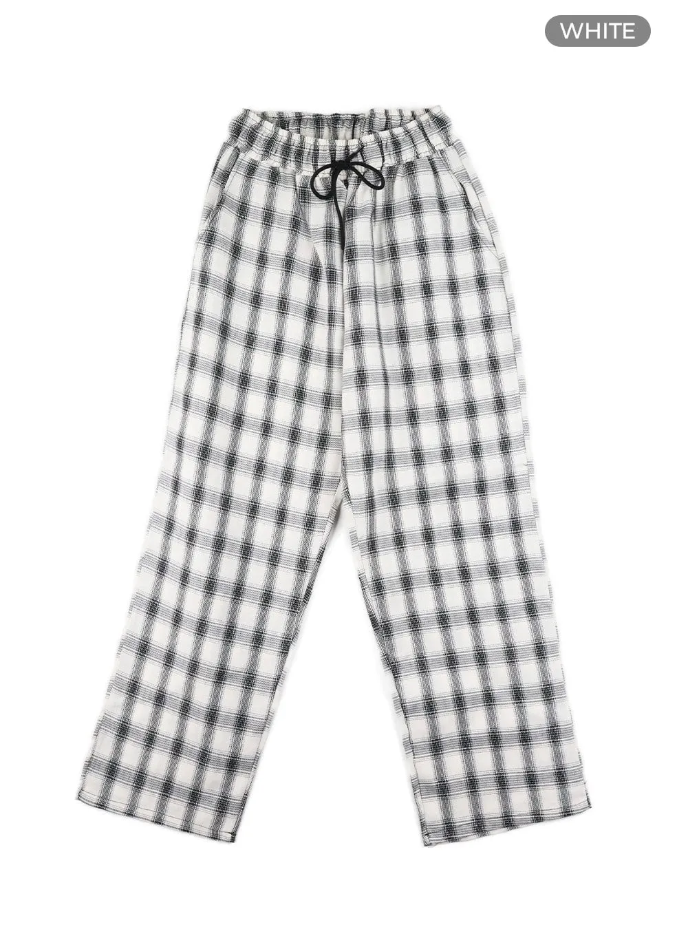 Men's Wide Fit Gingham Trousers IA401