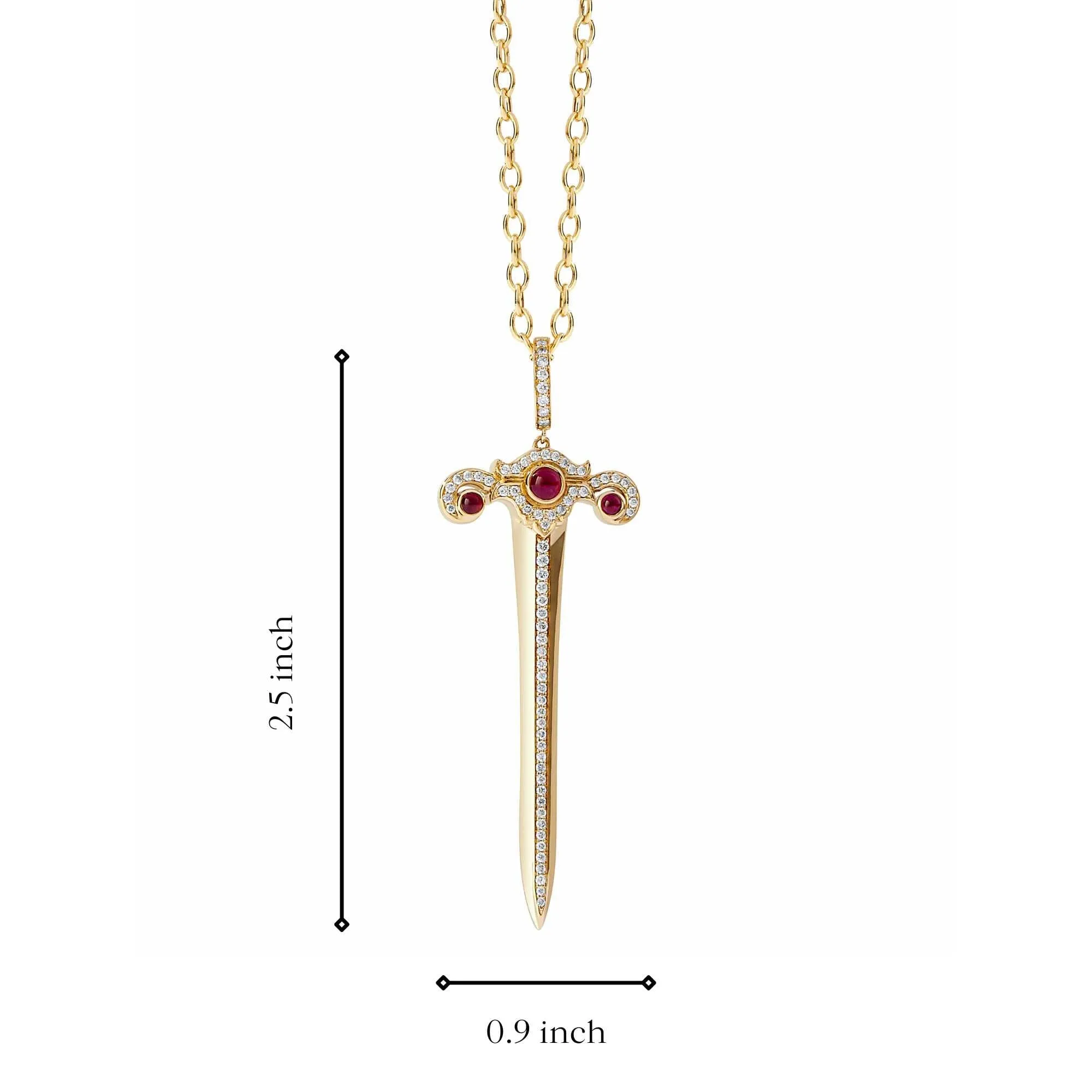 Mogul Gemstone Sword Pendant