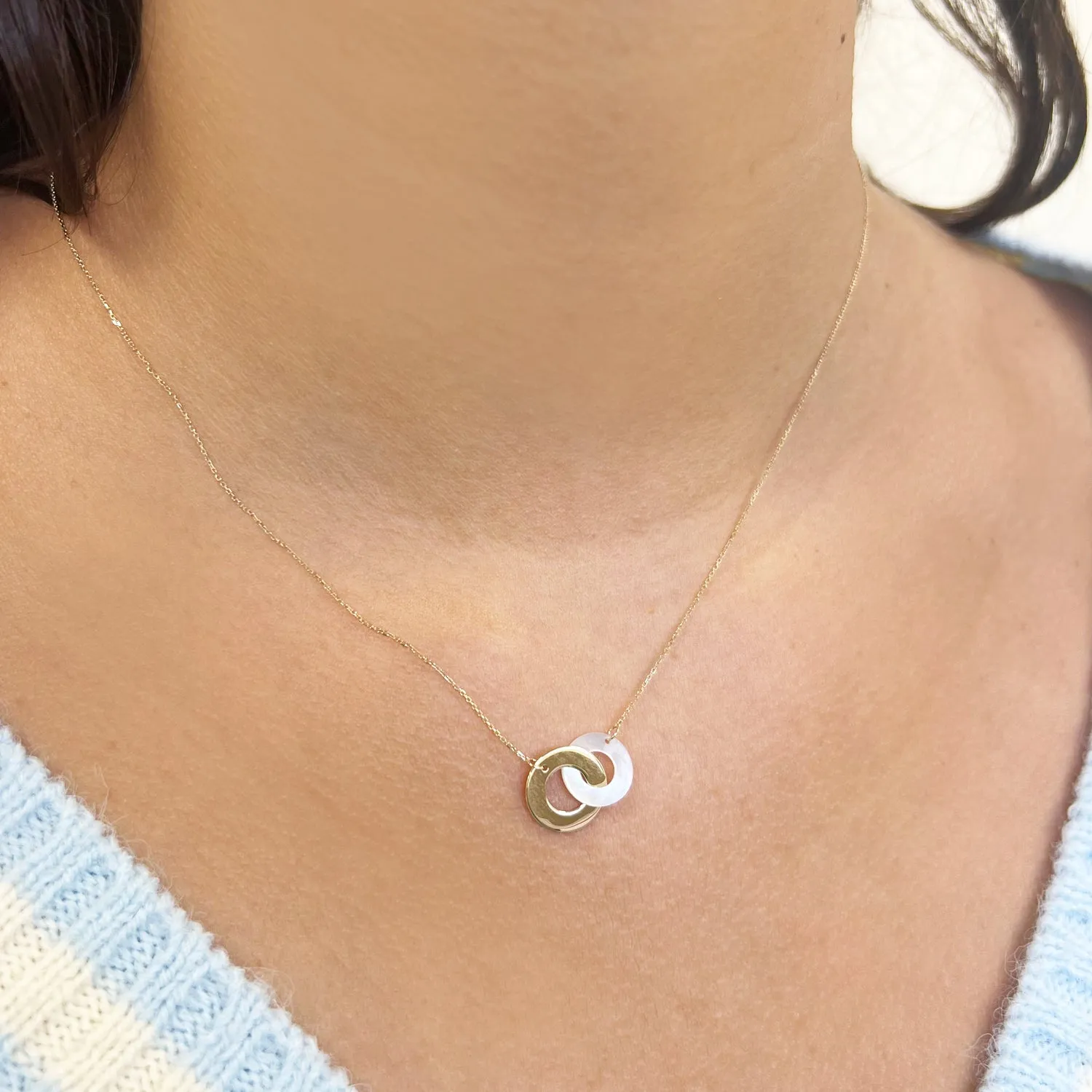 Mother of Pearl and Gold Infinity Necklace