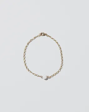 Pearl Station Bracelet Open Oval Chain