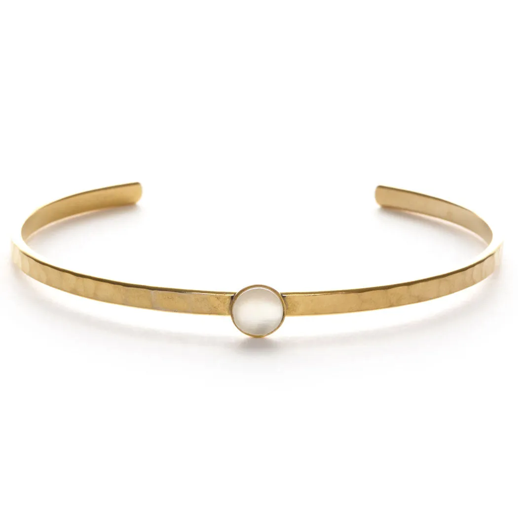 Round Stone Cuff Bracelet