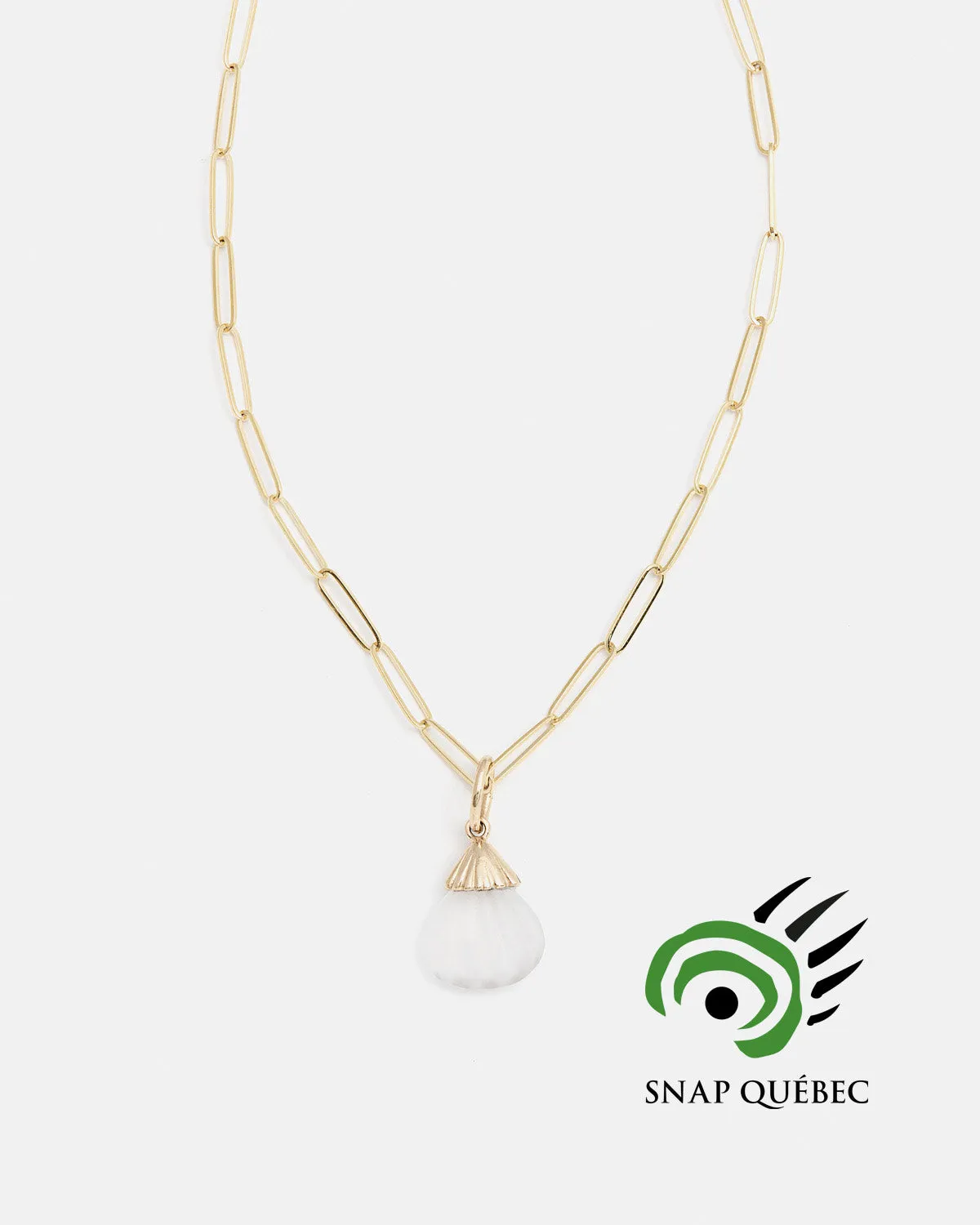 Seashell Pendant in Quartz and 14k Yellow Gold - MYEL x SNAP Quebec