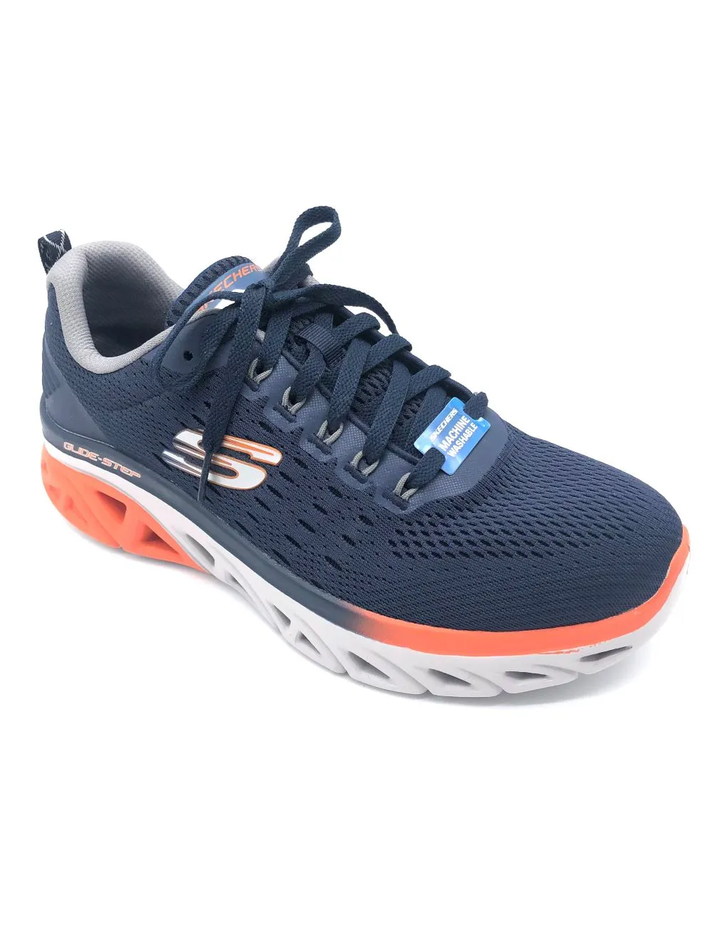 'Skechers' Men's Glide-Step Sport New Appeal - Navy / Orange (Wide)