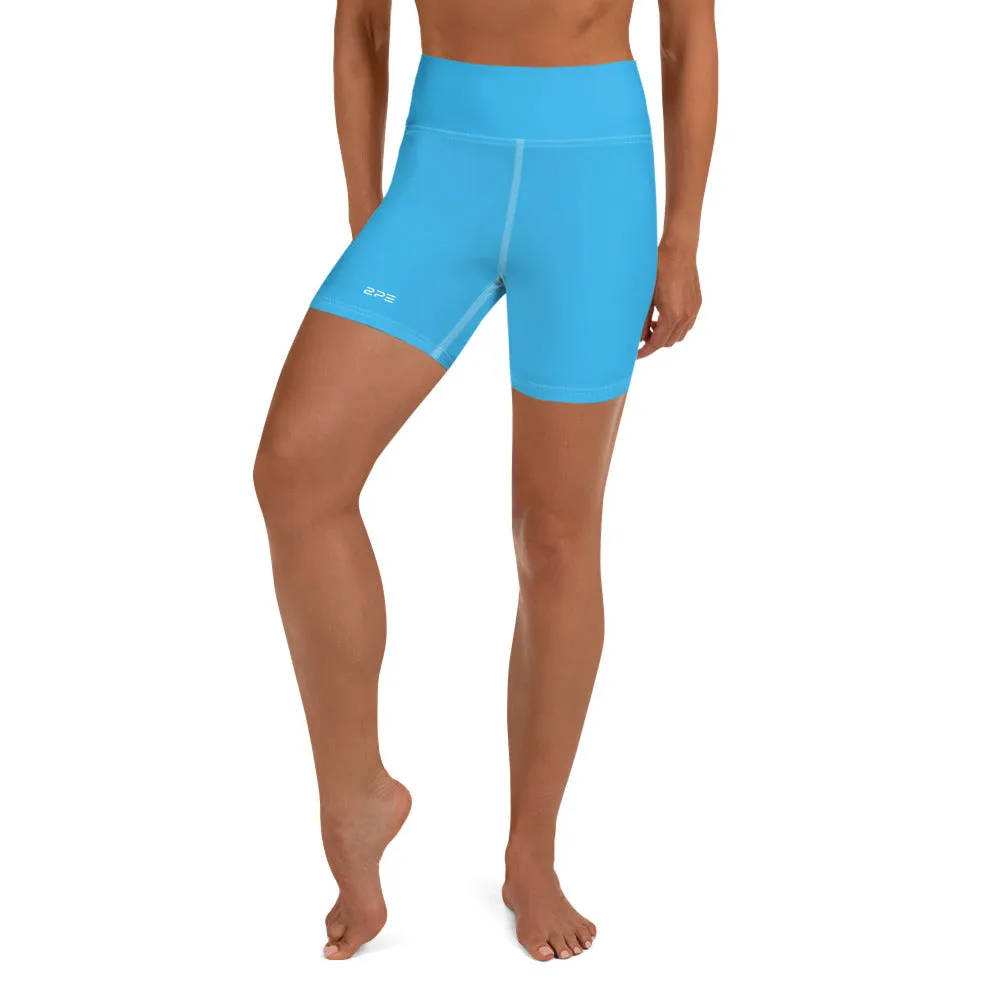 Sky Blue High Waist Yoga Shorts