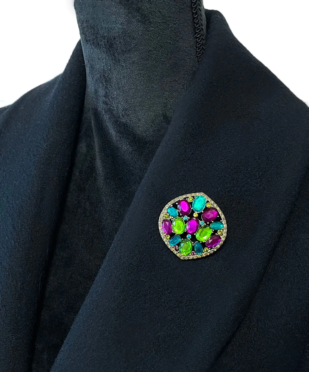 【USA輸入】ヴィンテージ MONET パープル グリーン ビジュー ブローチ/Vintage MONET Purple Green Bijou Brooch