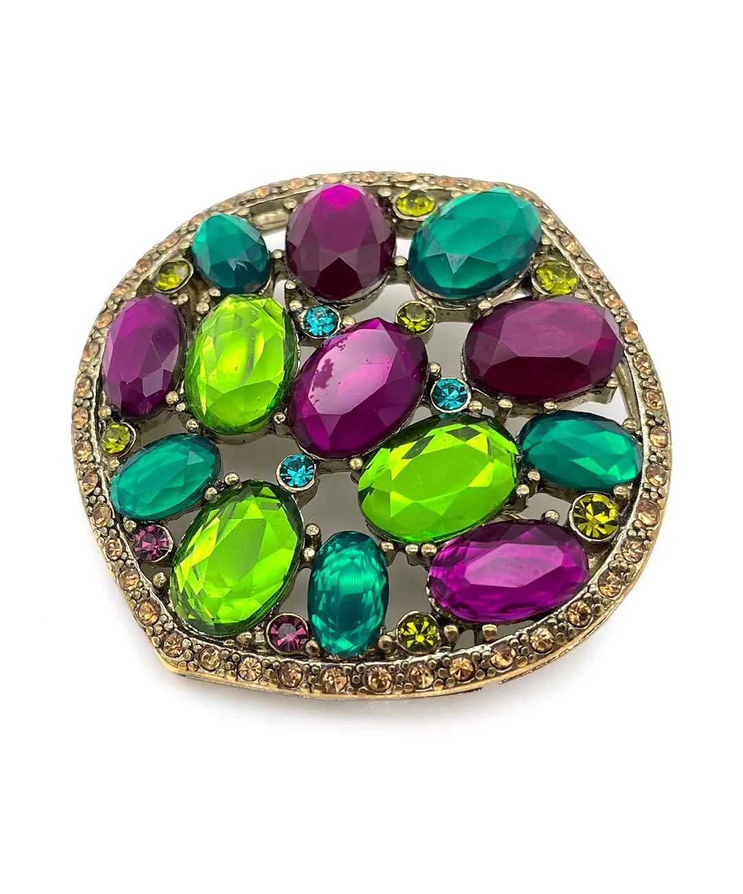 【USA輸入】ヴィンテージ MONET パープル グリーン ビジュー ブローチ/Vintage MONET Purple Green Bijou Brooch